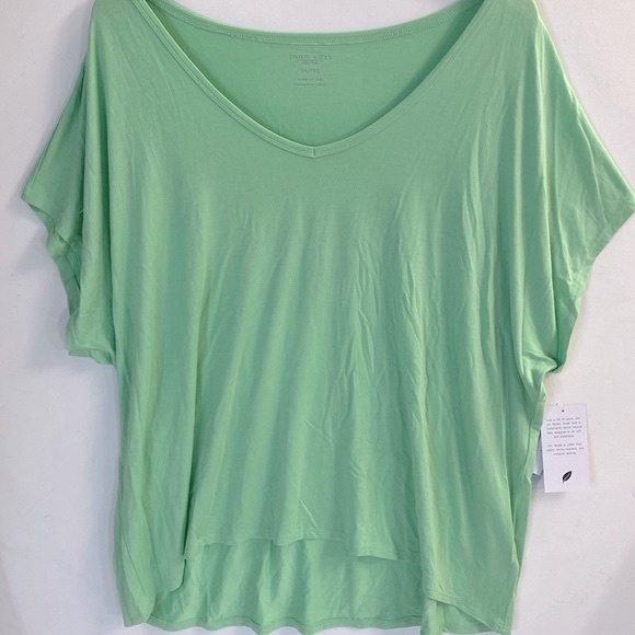 JOAN VASS V-neck Short Sleeve T-shirt In Spring Leaf, Size 2X, NWT - Picture 5 of 12